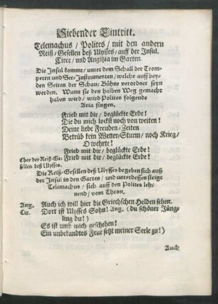 Siebender Eintritt.