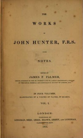 The Works of John Hunter : with notes. 1 (1835)