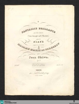 Fantaisie brillante sur l'Air favori: Ton image de F. Masini : pour le piano; op. 4
