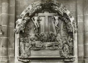 Worms, Dom : Worms. Dom St. Peter. Nördliches Seitenschiff. Grablegung Christi (Unbekannter Meister der oberrheinisch-straßburgischen Schule, vor 1490)