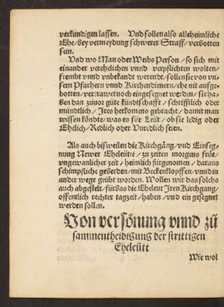 Von versönung unnd zü sammentheidigung der strittigen Eheleütt