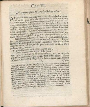 Cap. VI. De compressione & condensatione aëris.