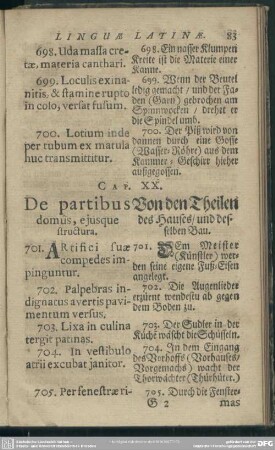 Cap. XX. De partibus domus, eiusque structura