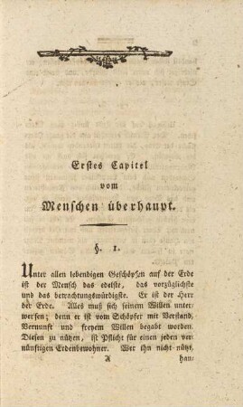 Erstes Capitel vom Menschen überhaupt