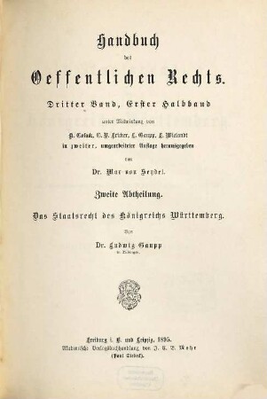 Das Staatsrecht des Königreichs Württemberg
