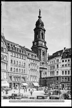 Dresden, Kreuzkirche mit Altmarkt