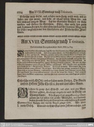 Am XVIII. Sonntage nach Trinitatis