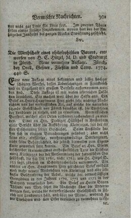 Die Wirthschaft eines philosophischen Bauers. 2.verm.Aufl.