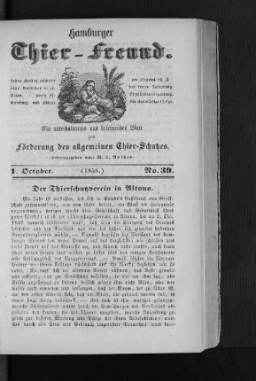 Hamburger Thier-Freund. 1. October. (1858.) No. 39.