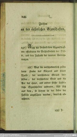 Zeichen an den äußerlichen Eigenschaften