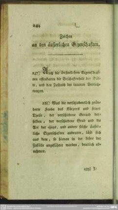Zeichen an den äußerlichen Eigenschaften