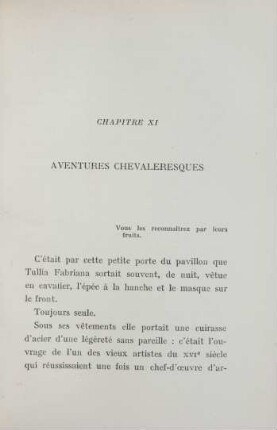 Chapitre XI. Aventures chavaleresques