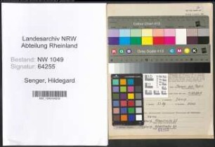 Entnazifizierung Hildegard Senger , geb. 30.07.1914 ()