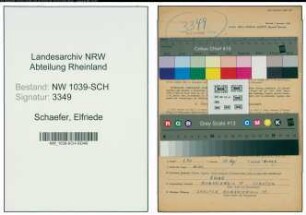 Entnazifizierung Elfriede Schaefer , geb. 24.08.1897 (Postsekretaerin)