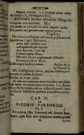 Cap. III. De Figuris Verborum.