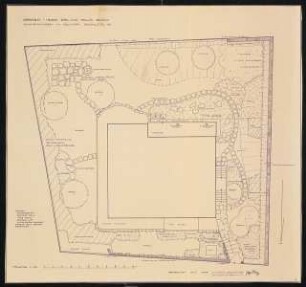 Garten Felix Bürk, Schwenningen: Lageplan mit Gartenplan 1:50