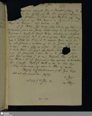 Nr. 77bm. Böttiger, Carl August an Küstner, Karl Theodor von
