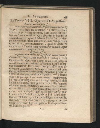 Ex Tomo VIII. Operum D. Augustini.