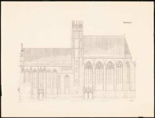 Kirche Maria am Gestade, Wien: Aufriss Südfassade (aus: Wiener Bauhütte XXV)