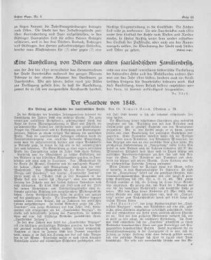 Eine Ausstellung von Bildern aus altem saarländischem Familienbesitz.