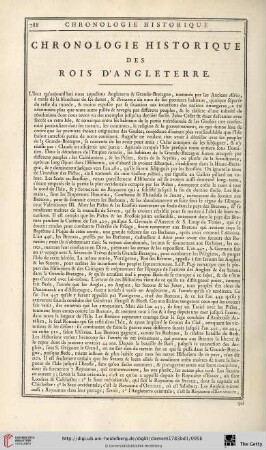 Chronologie historique des rois d’Angleterre