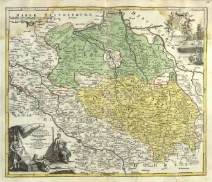 Totius Marchionatus Lusatiae ; tam superioris quam inferioris Tabula specialis in suos Comitatus et Dominatus distincta