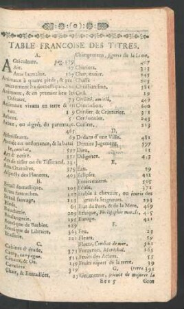 Table francoise des titres.