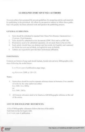 Guidelines for Novensia authors
