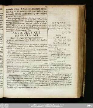 Articulus XIII. De Gratia Dei.