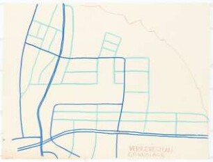 Städtebauliche Planung im Teltowschen, Waltersdorfer Chaussee, Neudecker Weg, Narkauer Weg, Berlin-Rudow: Verkehrsplan Grundlage 1:2000