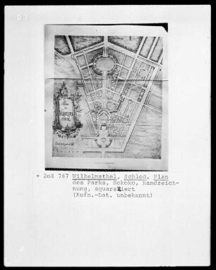 Wilhelmsthal (Calden), Schloß Wilhelmsthal, Plan des Parks, Rokoko