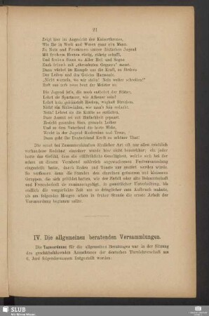 IV. Die allgemeinen beratenden Versammlungen