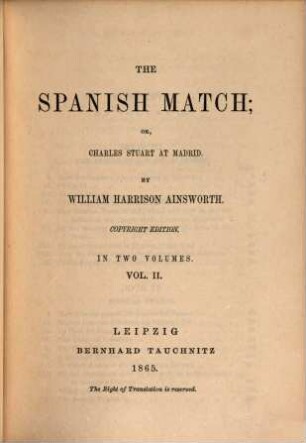 The Spanish match; or, Charles Stuart at Madrid, 2