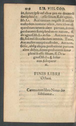 Caetera cum libro Nono desiderantur.