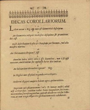 Decas Corollariorum