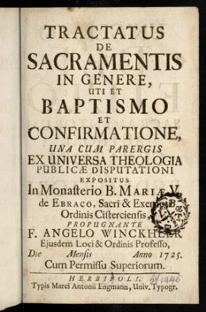 A1r-282, Tractatus De Sacramentis In Genere, Uti Et ...
