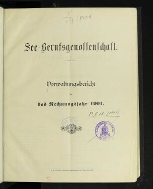 13.1900: Verwaltungsbericht : über d. Kalenderjahr ...