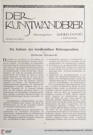 3/4: Die Reform des künstlerischen Bildungswesen