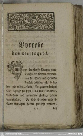 Vorrede des Verlegers