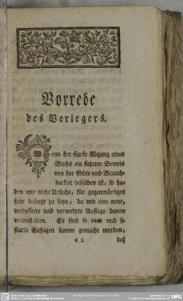 Vorrede des Verlegers