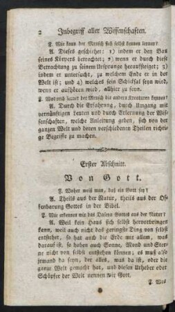 Erster Abschnitt. Von Gott