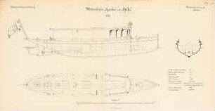 Motorboote »Sperber« und »Falke«: Grundriss, Schnitte 1:20