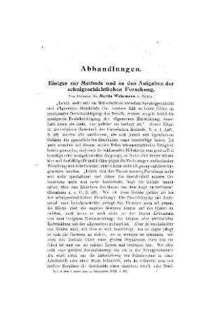 Einiges zur Methode und zu den Aufgaben der schulgeschichtlichen Forschung