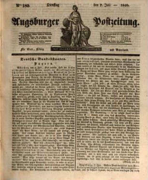 Augsburger Postzeitung. 1840, [2] = 7 - 12