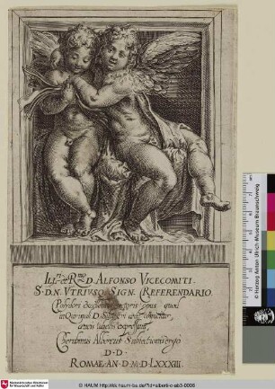 [Zwei singende Engel; Two Angels Singing with Hands Joined; Un ange assis à gauche, et tenant un livre de musique]