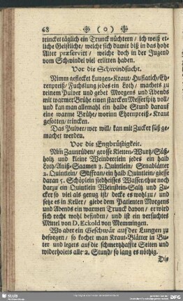 Vor die Schwindsucht