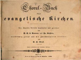Choral-Buch für evangelische Kirchen