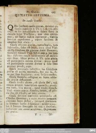 Quaestio Septima. De causis Gratiae.