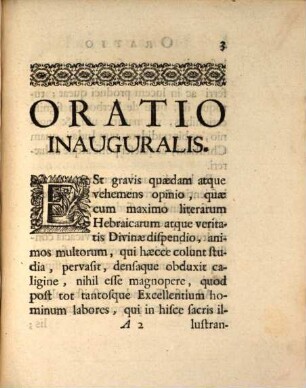 Oratio inauguralis de fontibus, ex quibus omnis linguae hebraicae notitia manavit