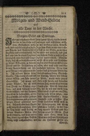 Morgen- und Abend-Gebete auf alle Tage in der Woche.